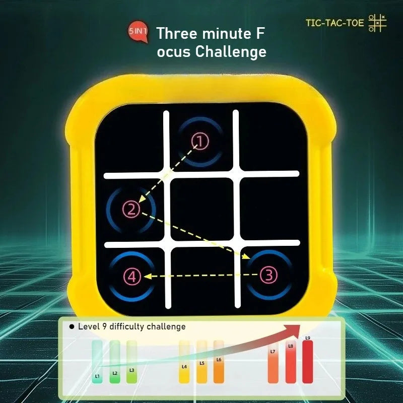 Electronic Chessboard Tic Tac Toe Multifunctional Children's Education Strategy Toy  Parent-Child Fun Interactive Brain Game