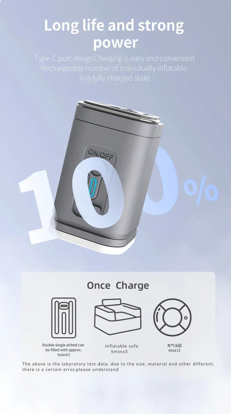 Mini Portable Vacuum Air Pump,Inflate Deflate for Pool, Air Bed,Vacuum Storage Bags-Compact Air Compressor for Home And Travel