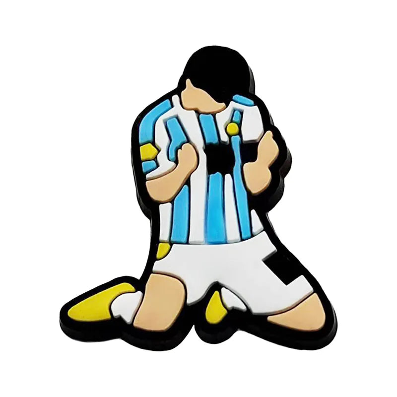 1-16pcs of Football Star Mesi Series Cartoon Shoe Charming Decorative Accessories, Children's Favorite Gifts
