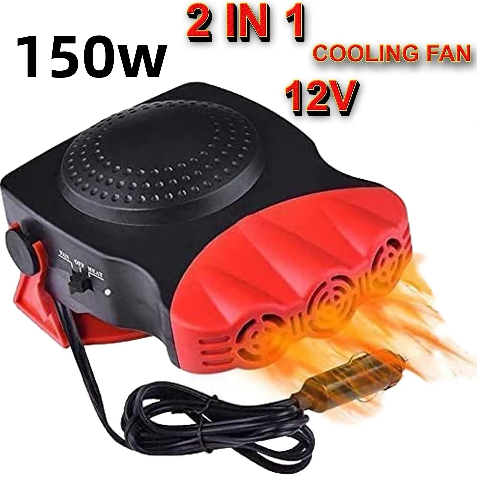 12V Car Electric Heating Fan Multifunctional Car Windshield Defroster Defogging Defrosting Heating Fan Car Heating Accessories