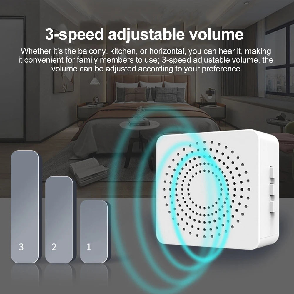 USB Wireless Doorbell Smart Welcome Door Bell Three-speed volume 38 Songs Melodies Doorbell For Home Bed Call Emergent Call