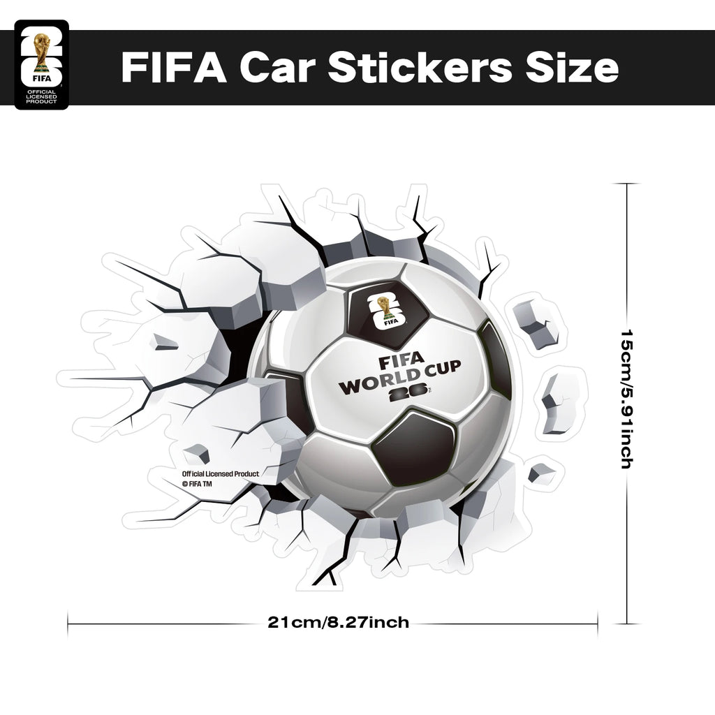 FIFA World Cup 2026 Car Decal Official World Cup Car Sticker with Trophy, Host City & Mascot Design - Waterproof Sticker for Car