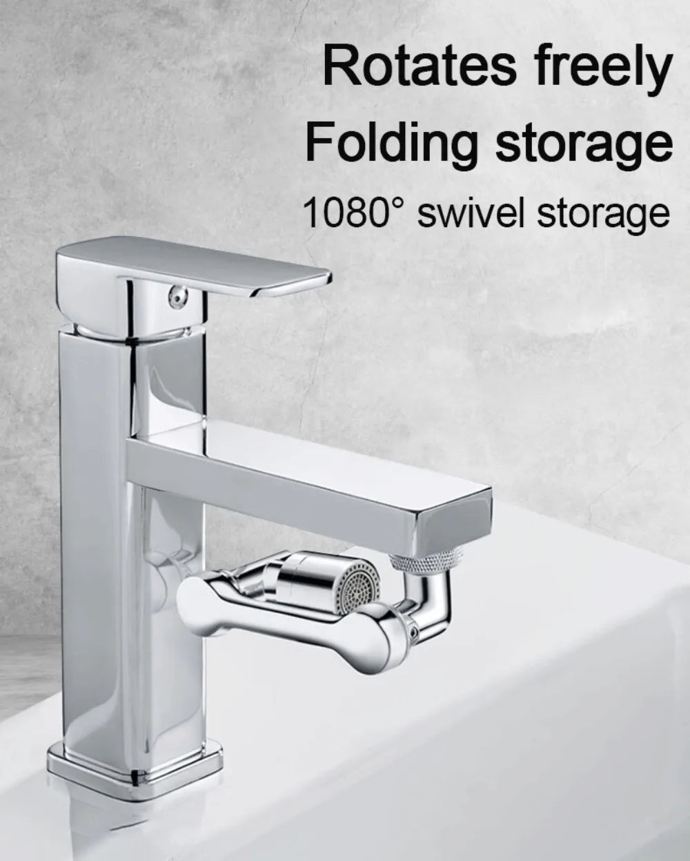 2Pcs Universal 1080° Rotation Faucet Extender Washbasin Robot Arm Tap Dual Mode Sprayer Head Bathroom Splash Proof Swivel Faucet