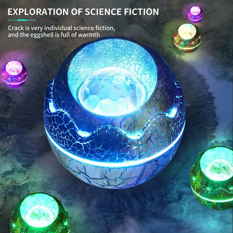 Dinosaur Egg Galaxy Projector with Remote Control Bluetooth Speaker LED Night Light Starry Sky Projection Light Children's Gift