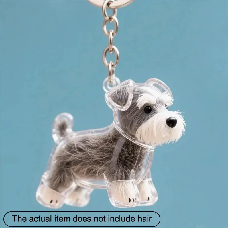 Dog Hair Storage Pendant Cute Keychain Car Key Chains Bag Pendant Couple Jewelry Souvenir Collection Gift Decoration Accessories