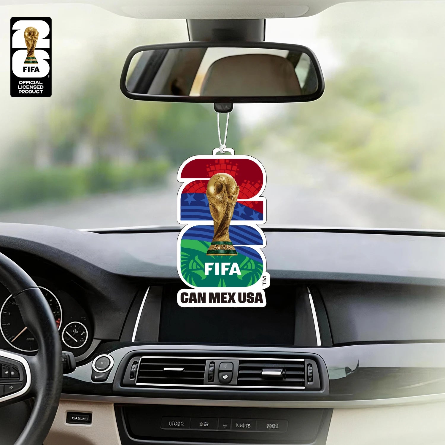 FIFA World Cup 2026 Official 3 Pack Car Air Freshener with Trophy Mascot & Host City Design, Long Lasting Scent for Car & Home