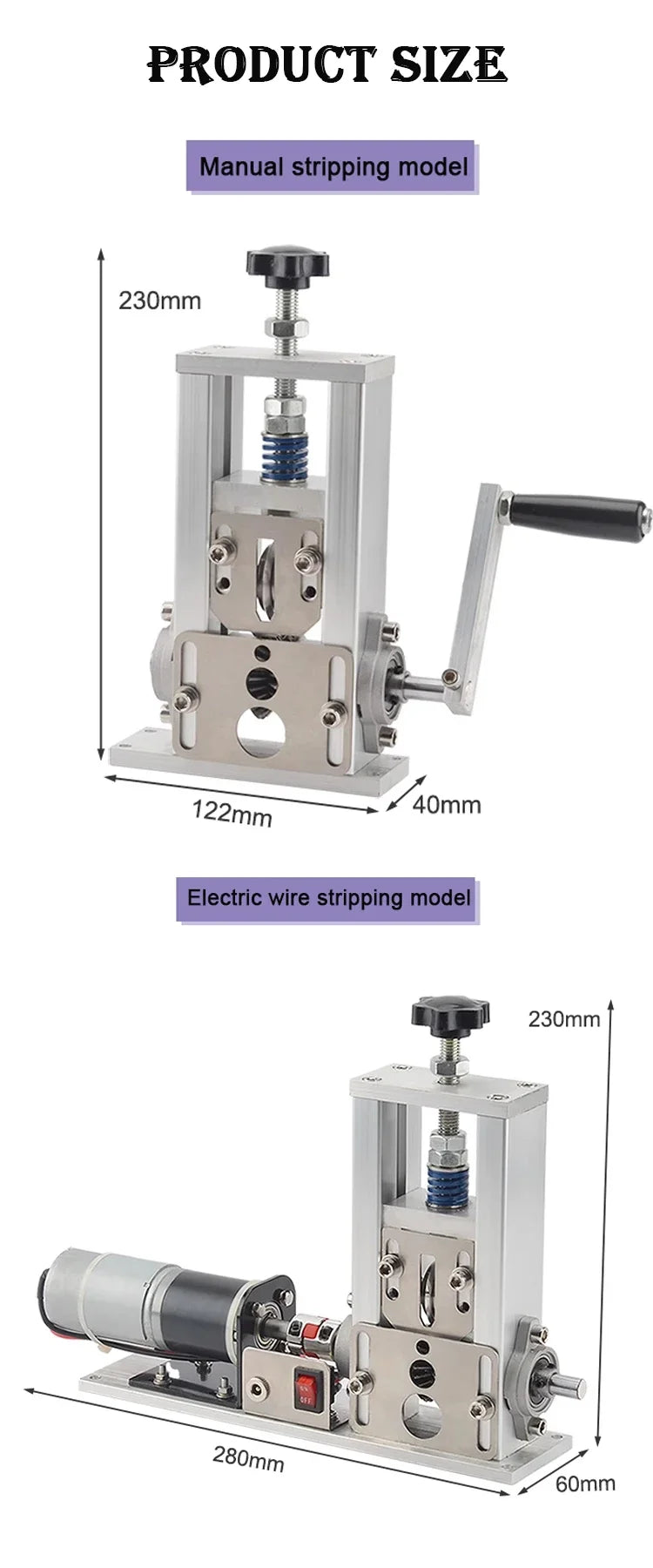 Manual Wire Stripping Machine Automatic 3-21mm 1-30 square Copper Cable Scrap Recycle Alloy Steel Cable Peeling Stripper Blade