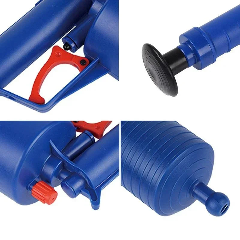 Air Power Drain Blaster Gun High Pressure Pipe Plunger Drain Cleaner Pump Pipeline Clogged Remover Bathroom Sink Toilet Cleaner