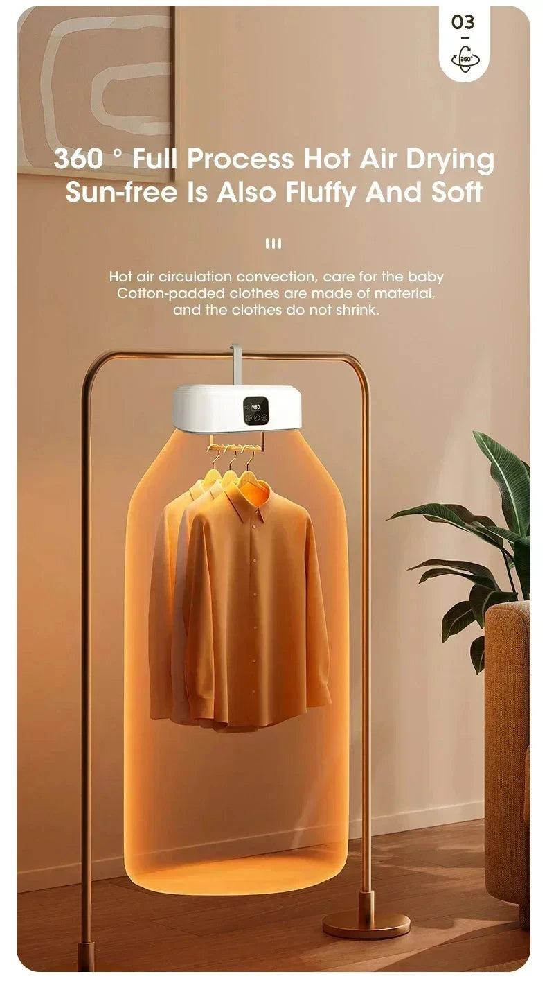 Electric Portable Clothes Dryer UV Sterilization Foldable Laundry Dryer Compact Folding Clothing Dryer