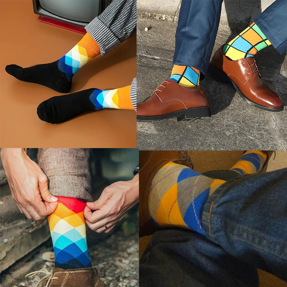 10 pairs of food pattern men's socks irregular color women's socks street trend skateboarding socks