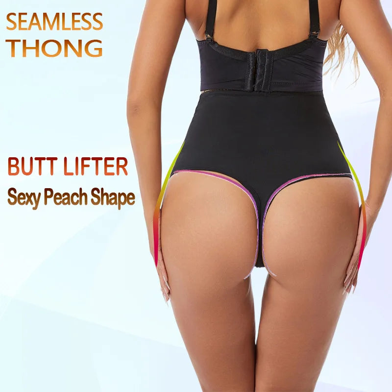 Cross-border Women's High Waist ThongT-back Tummy Control Panties with Non-slip Waistband Strong Waist Cinching and shaper