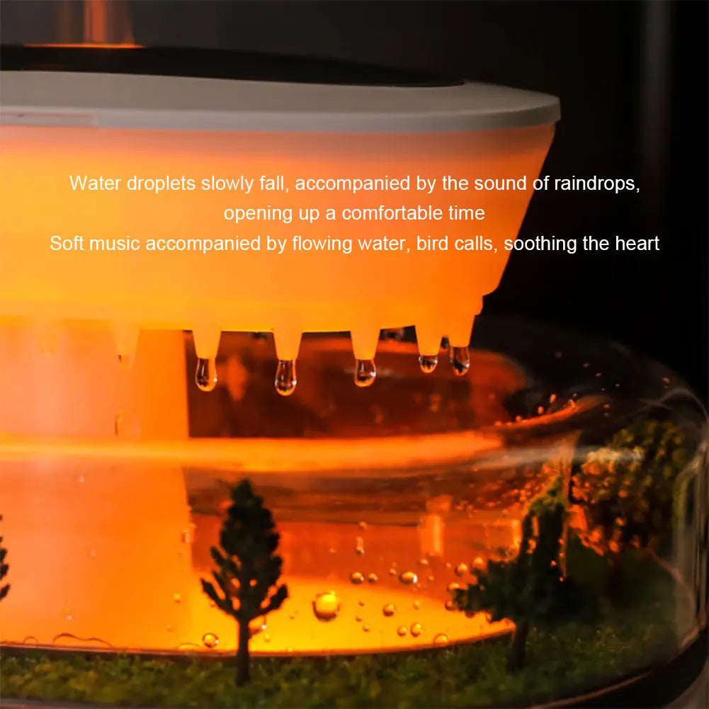 RainCloud Ultrasonic Aroma Humidifier Colorful Light Water Drip Micro Landscape Essential Oil Diffuser Home Cool Mist Humidifier