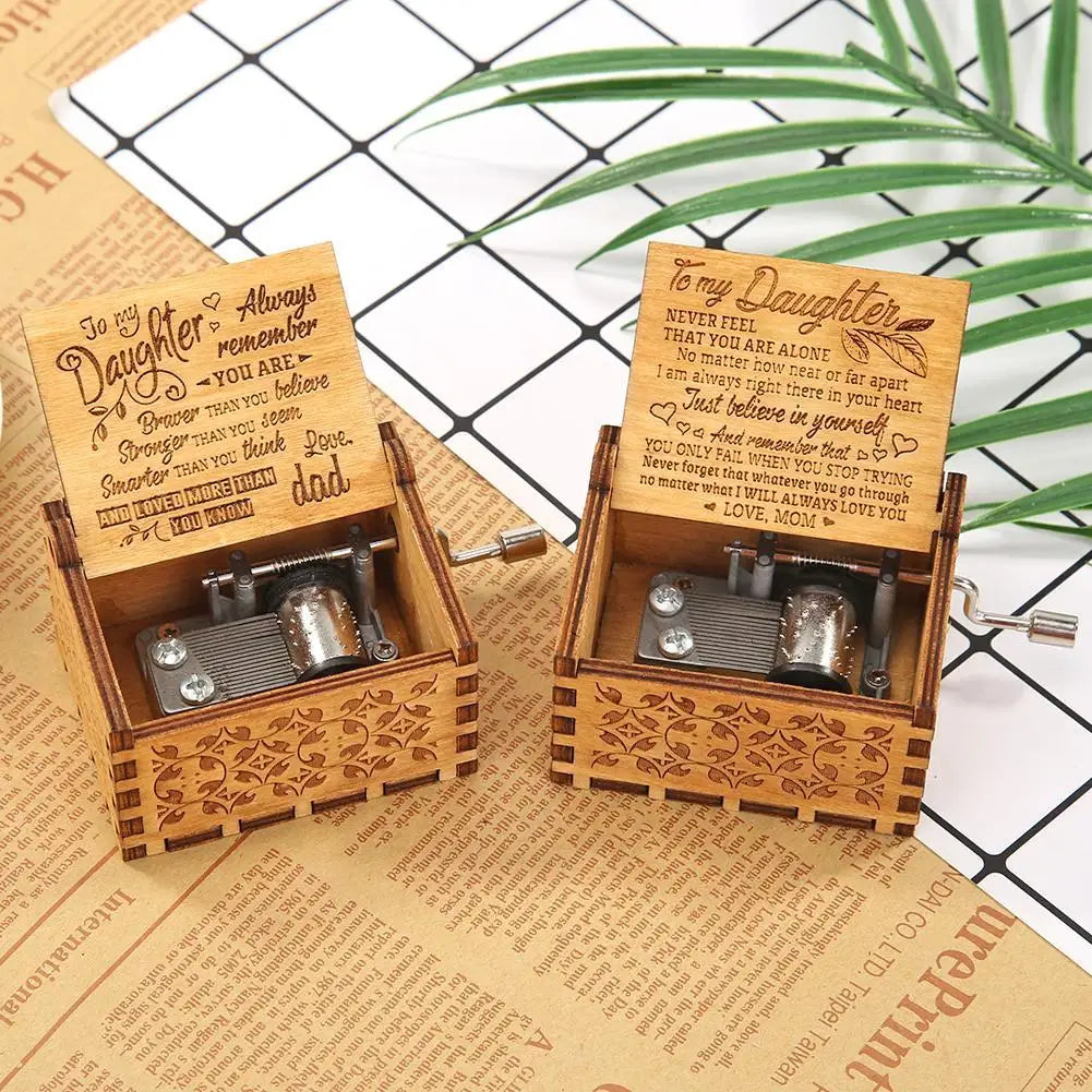 Wooden Hand Crank Music Box Bohemian Rhapsody Theme You Are My Sunshine Music Box Musica Theme Birthday Christmas Gift