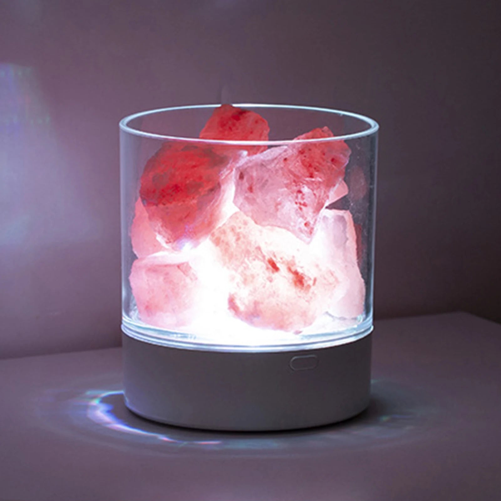 LED Rock Crystal Lamp Essential Oil Diffuser 7 Colors LED Crystal Salt Stone Night Light Home Office Bedroom Desktop Decoration