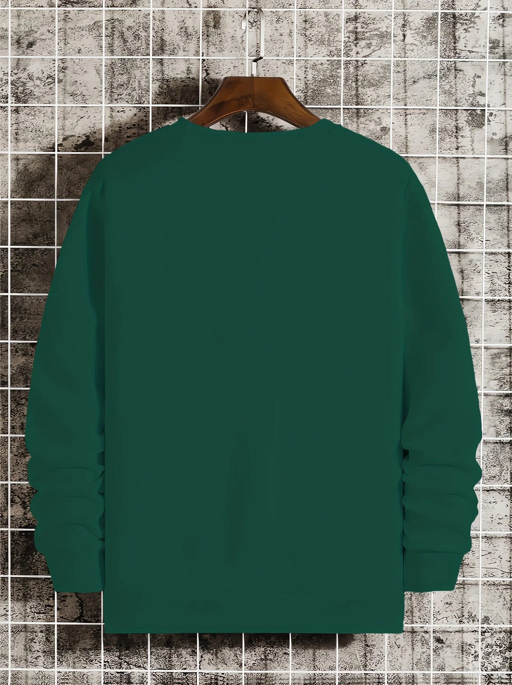 Men's autumn and winter fashionable casual loose Houston letter graphic printed long sleeved round neck sweatshirt
