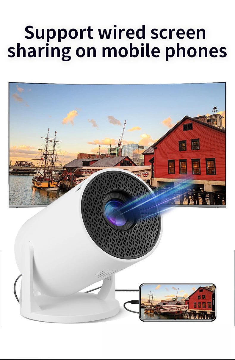 HY300 Mini portable 4k projector 1080P android Smart home  movie theater projectors bluetooth and wifi