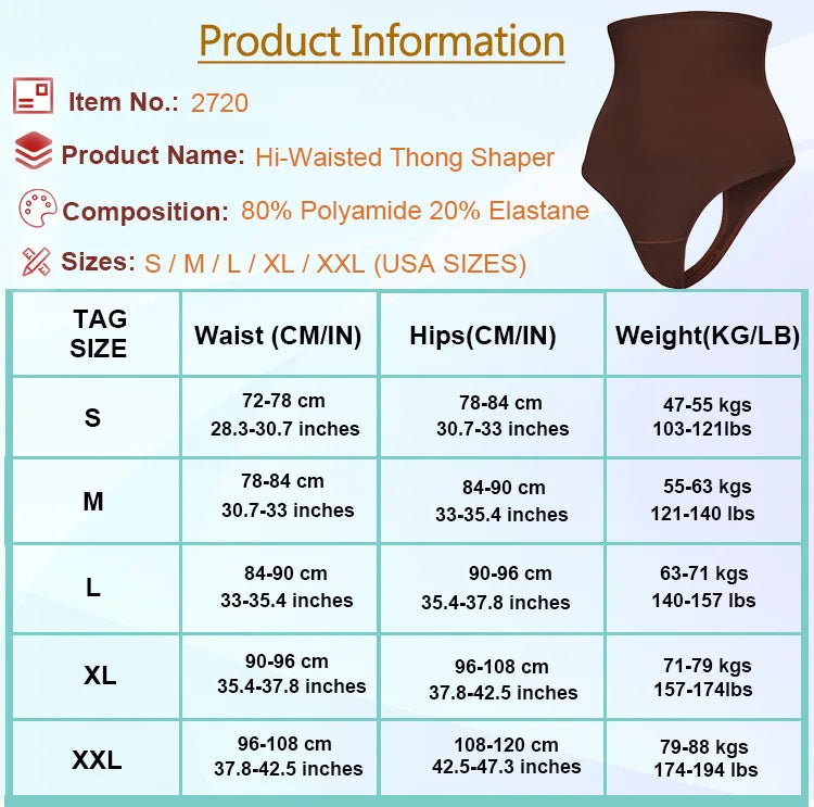 Cross-border Women's High Waist ThongT-back Tummy Control Panties with Non-slip Waistband Strong Waist Cinching and shaper