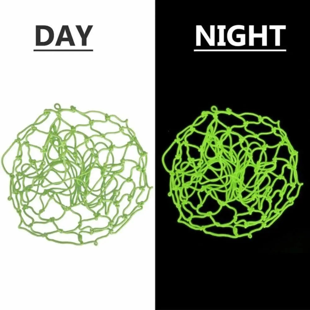 Nylon Glow Basketball Net Standard Size Nightlight Luminous Basketball Net Easy to Install 12 Loop Light-Up Hoop Net Replacement