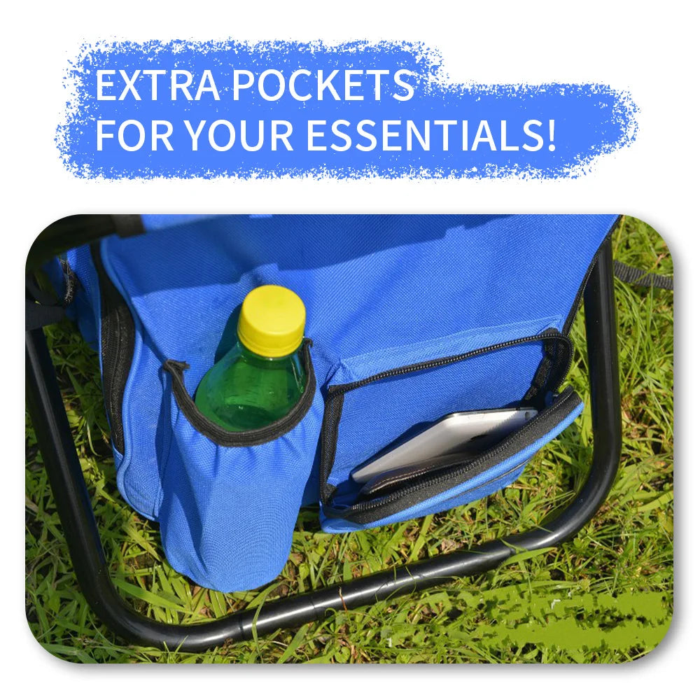 Portable Ice Chair Cooling Seat Ice Stool  Foldable Insulated Ice Pack Stool with Dual-shoulder Straps Perfect for Fishing