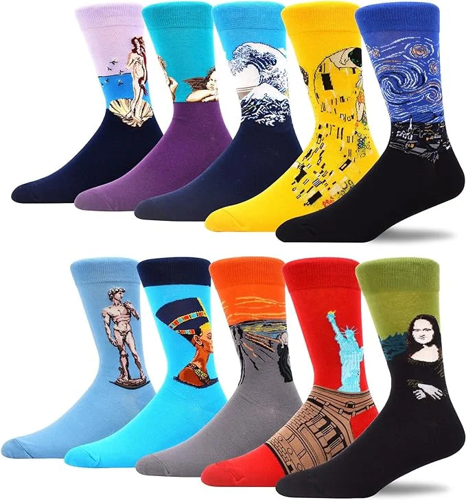 10 pairs of food pattern men's socks irregular color women's socks street trend skateboarding socks