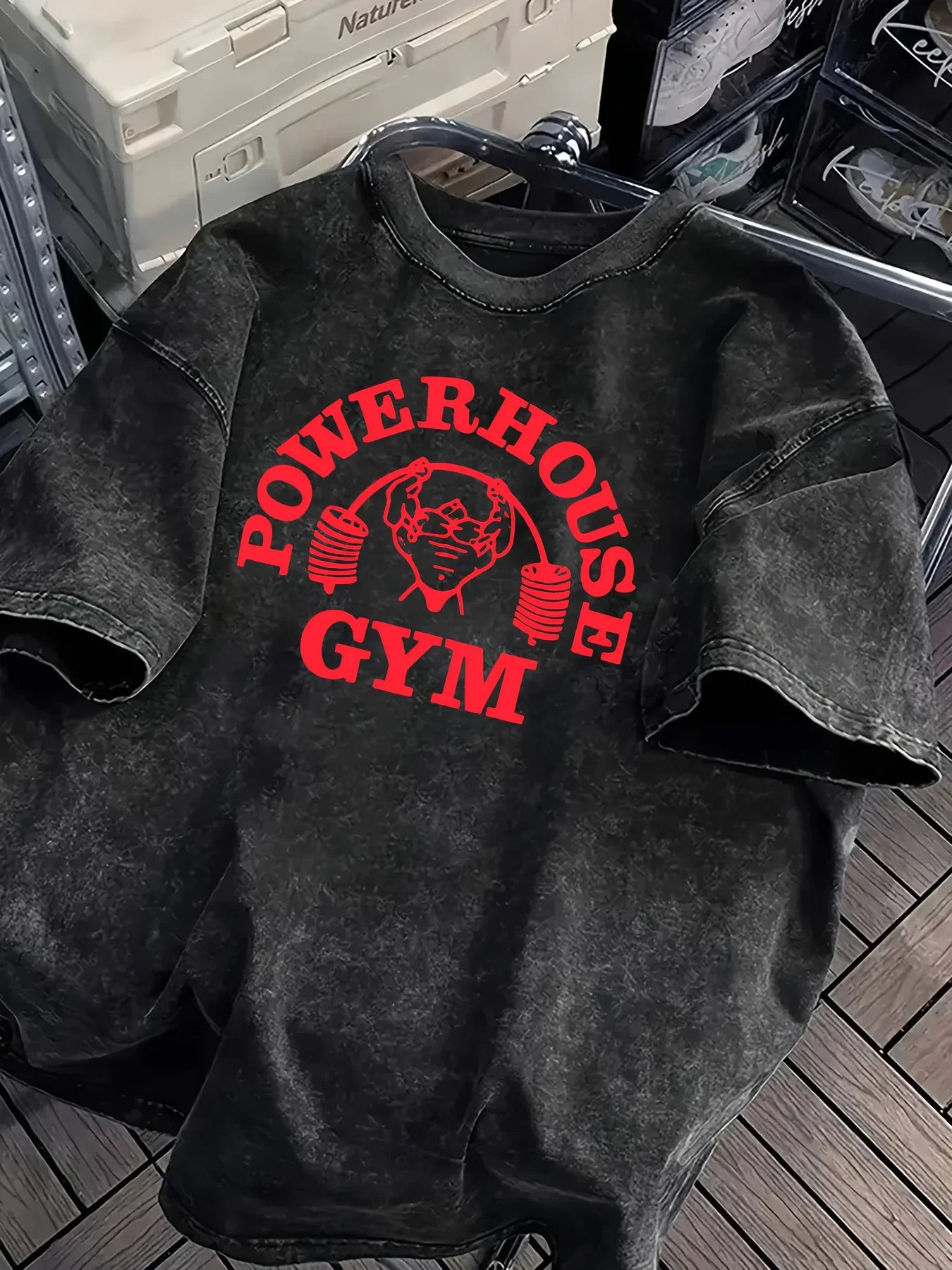 Retro Washed Gorilla World Gym Print 100% Cotton Men Women T-shirt Summer Autumn Daily Outdoor Sports Casual Street Short-sleeve