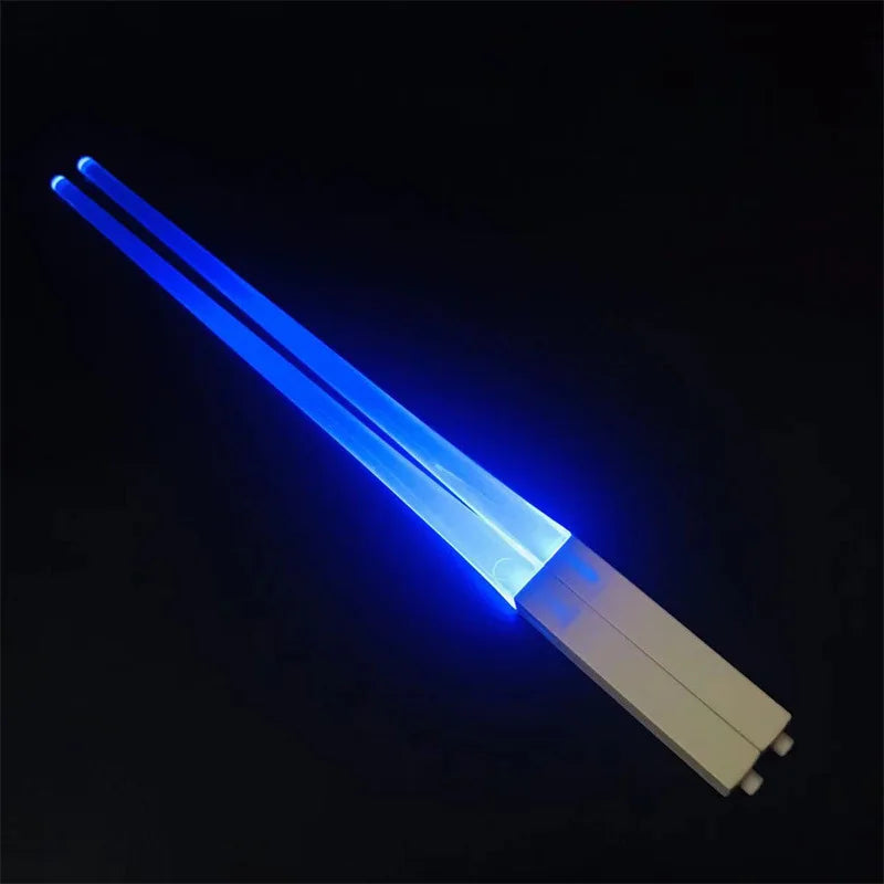 1 Pair LED Lightsaber Chopsticks Luminous Reusable Kitchen Light Up LED Chopstick Glowing BPA Free Food Safe Chopsticks