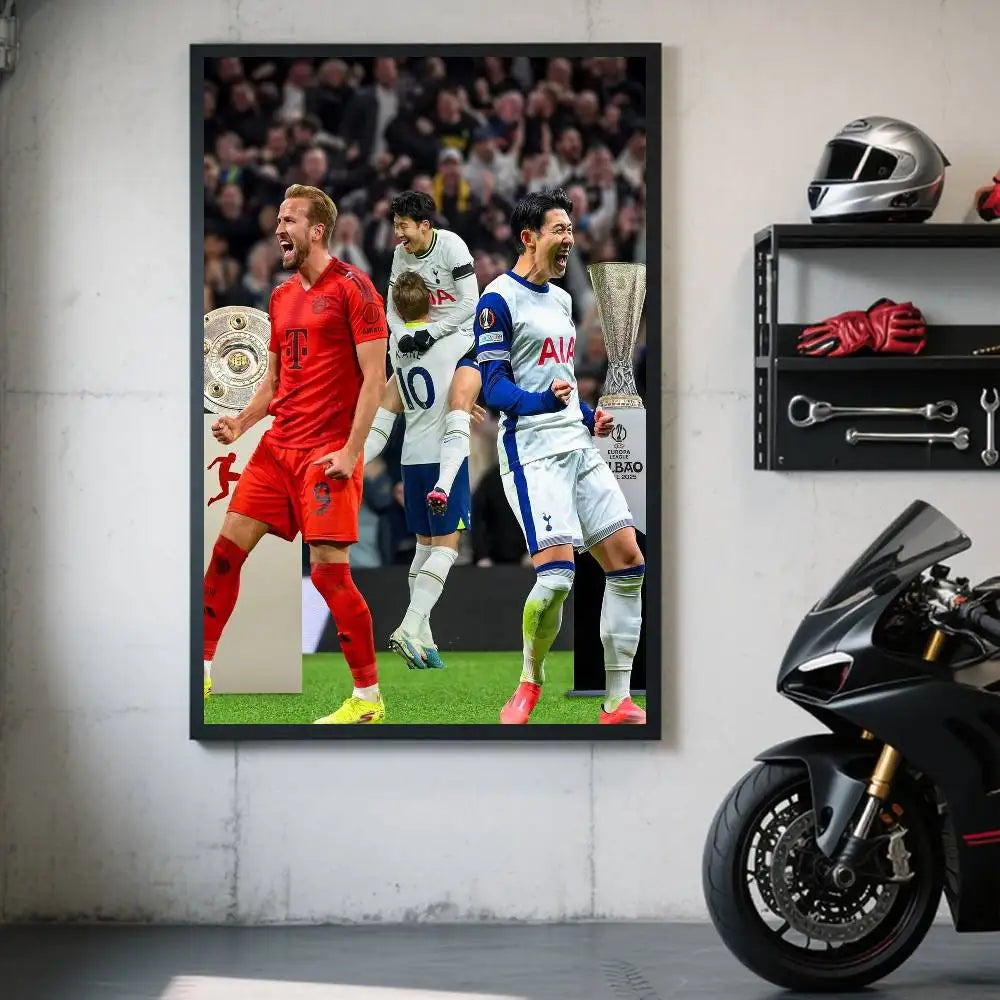 1PC Football Tottenham wins the championship poster Self-adhesive Art Waterproof Paper Sticker Coffee HouseWall Decor