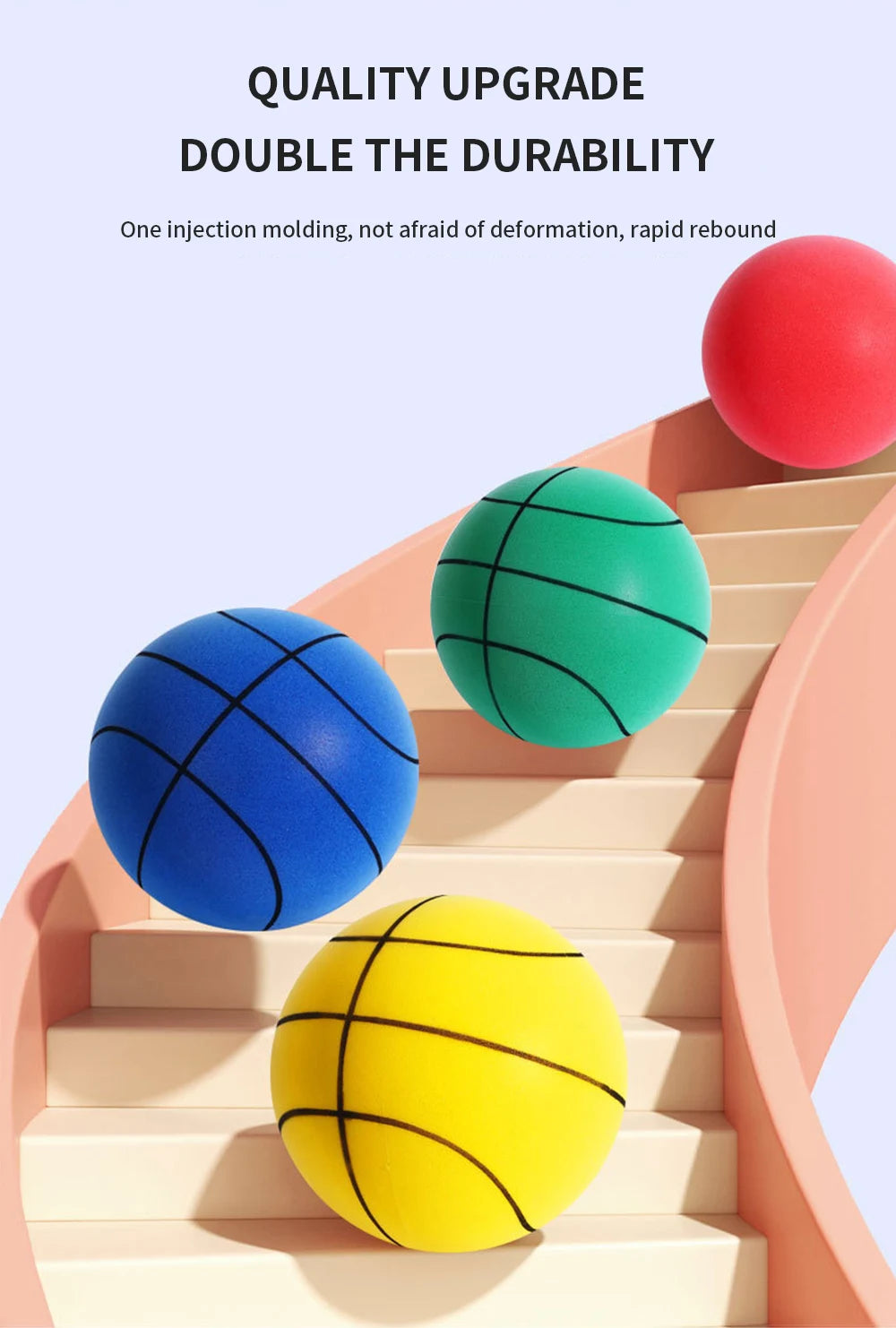 Diameter 24/22/18cm Silent High Density Foam Sports Ball Indoor Mute Basketball Soft Elastic Ball Children Sports Toy Games