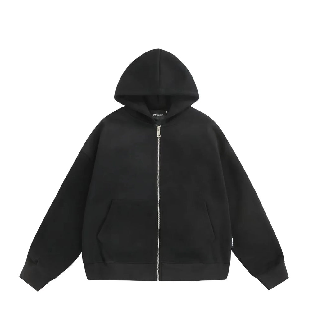 Spring Autumn New Men's American Heavy-duty Hoodie Zipper Backpack Bag Design Sweatshirt Men Women Jacket Hooded For Male Coats
