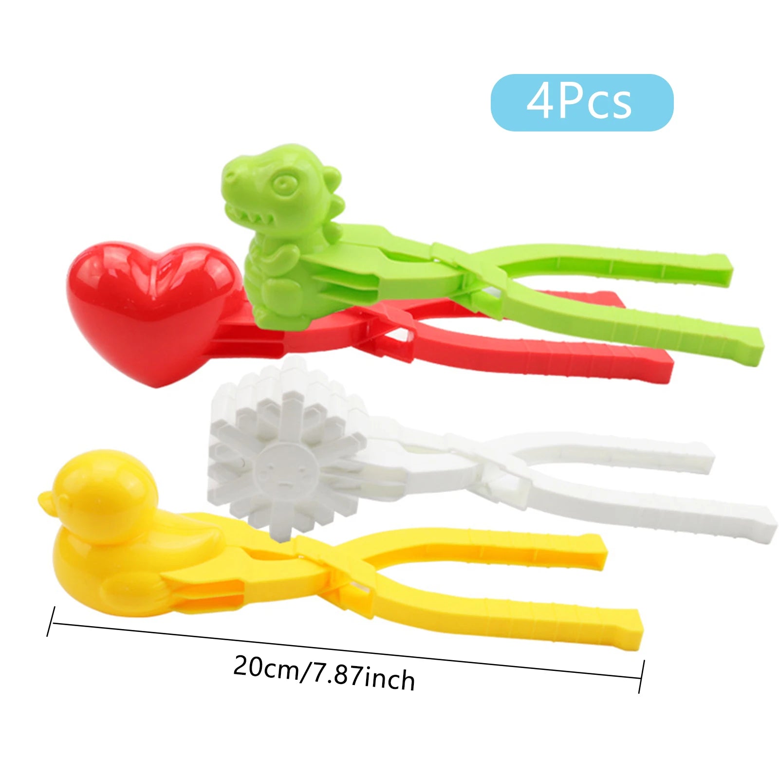 Snowball Maker Clip for Kids Adult Heart Snowflake Duck Shape Clip Tongs for Outdoor Sand Snow Ball Mold Toys Fight Sports Toys