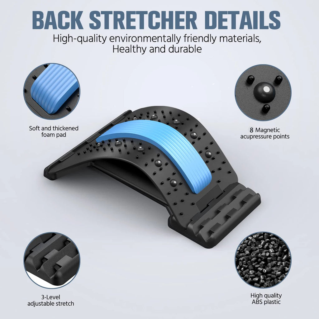 Back Stretcher for Back Pain Relief Multi-Level Back Cracker Board, Lower and Upper Back Support for Herniated Disc Fitness Yoga