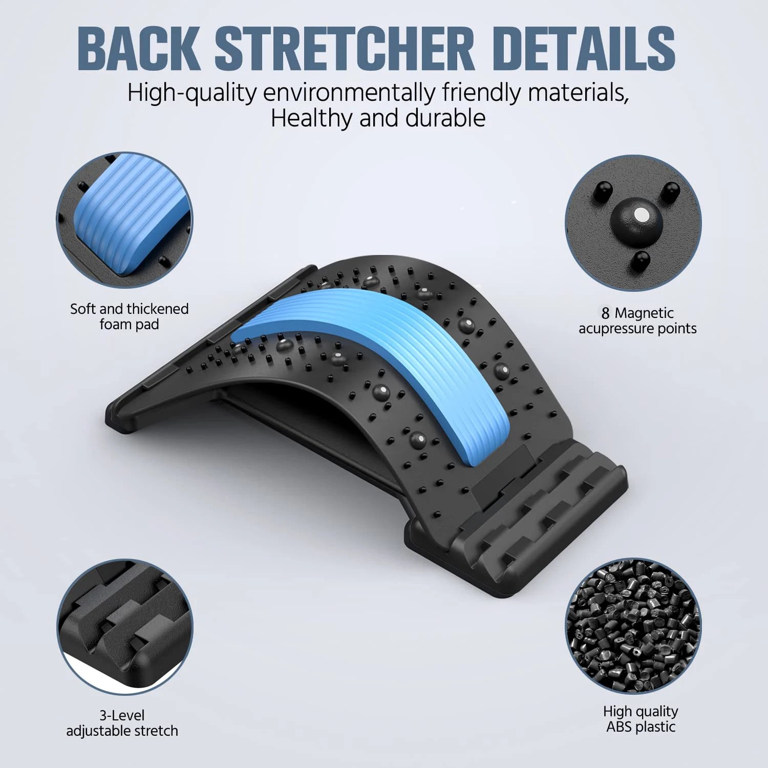 Back Stretcher for Back Pain Relief Multi-Level Back Cracker Board, Lower and Upper Back Support for Herniated Disc Fitness Yoga