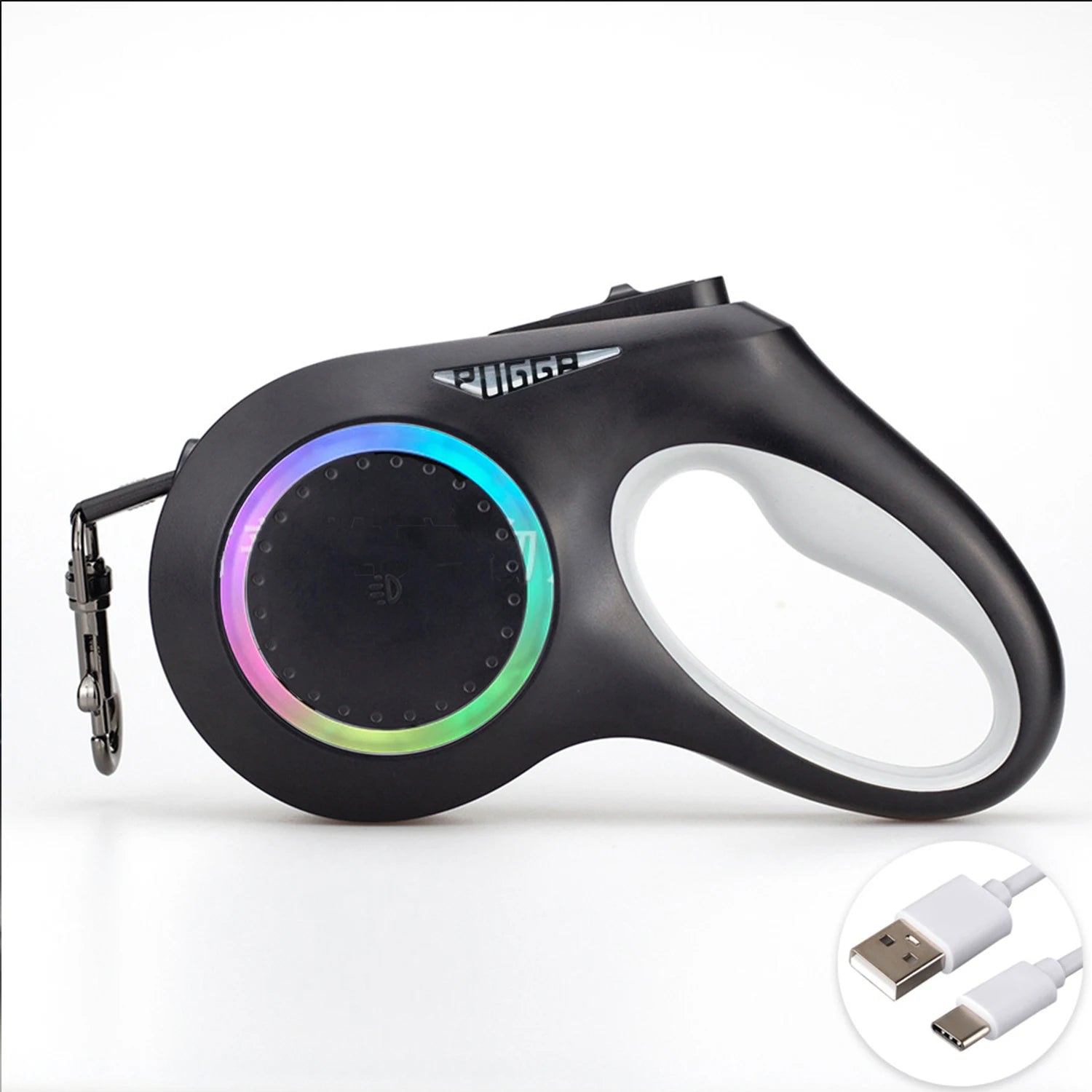 Retractable dog walker Tetractable leash for small and medium-sized dogs With flashligh and ambient light Nighttime safety