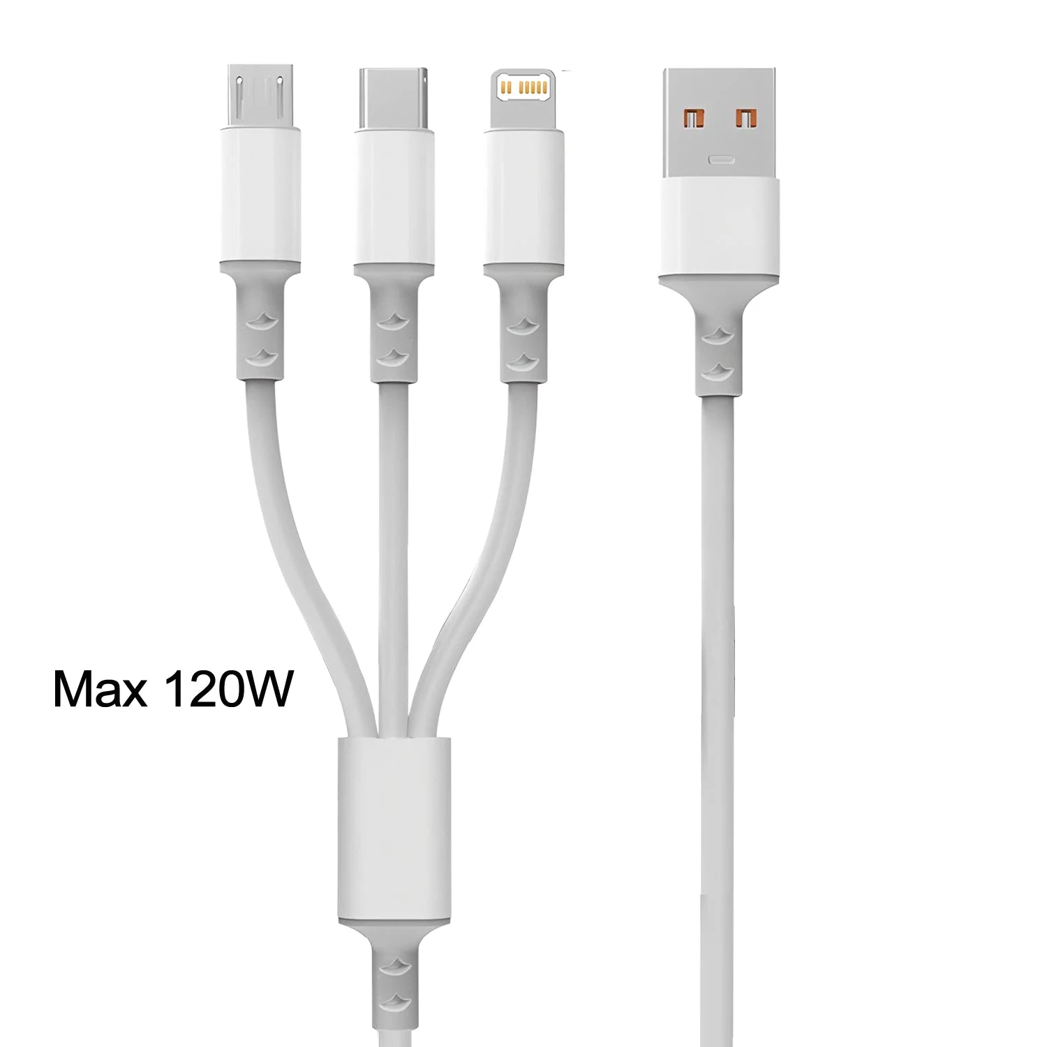 120W 3 in 1 USB Type C Fast Charging Cable 3A Quick Charge Phone Data Line Cord For Iphone 17 15 14 Xiaomi Huawei USB C PD Cable