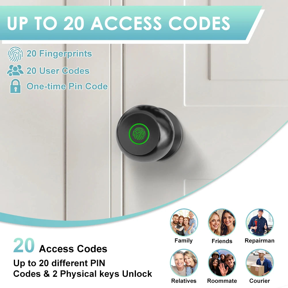 Tuya Door Lock Bluetooth Fingerprint Recognition Lock Smart Life Unlocking Automation Residential Security Protection
