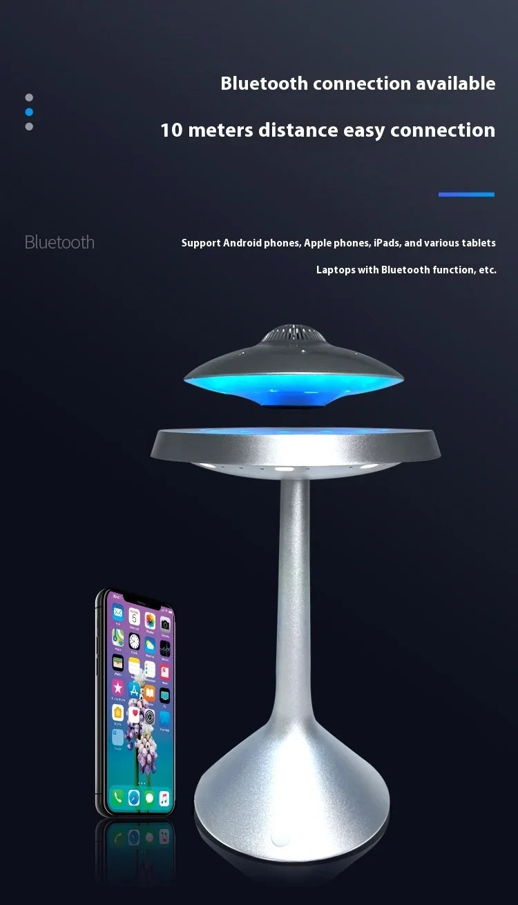 Creative Floating Bluetooth Speaker Magnetic Levitation UFO Gift for Kids 360 Degree Levitating Smart Audio Wireless 3D Surround