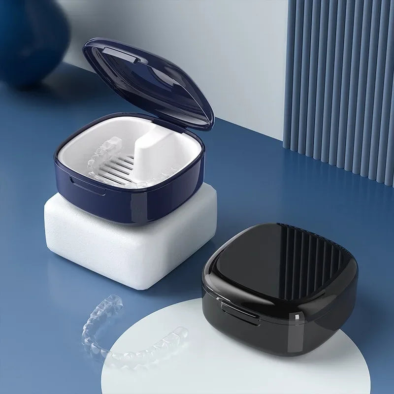 Retainer Case Portable Mouth Guard Box Oral Cleaning False Teeth Denture Storage Box Teeth Aligner Braces Box Orthodontic