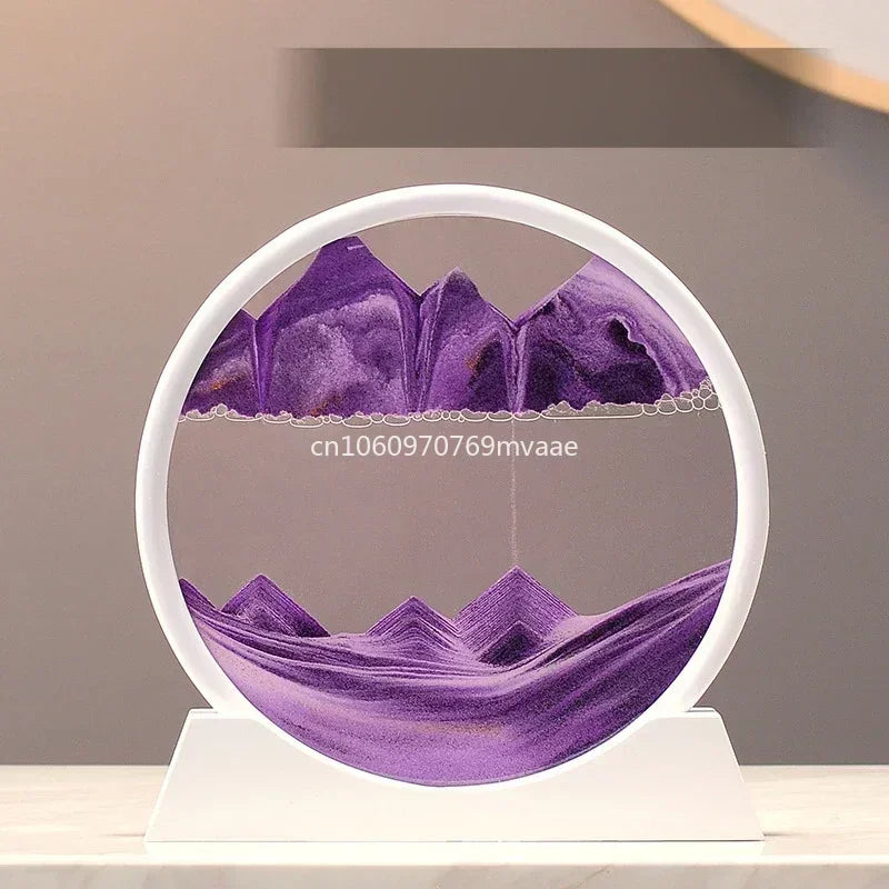 Sandscape Moving Sand Art Frame Quicksand 3D Dynamic Liquid Hourglass Kinetic Sand Painting Flowing Sand Office Home Decor Gifts
