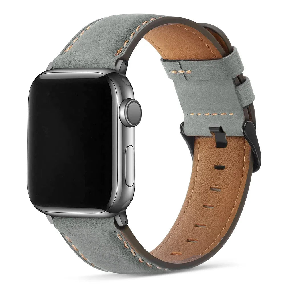 Leather Strap for Apple watch band 44mm 49/45mm 40/41 42 46mm belt Retro luxury Correas iWatch series 10 9 5 4 SE 6 7 8 ultra 2