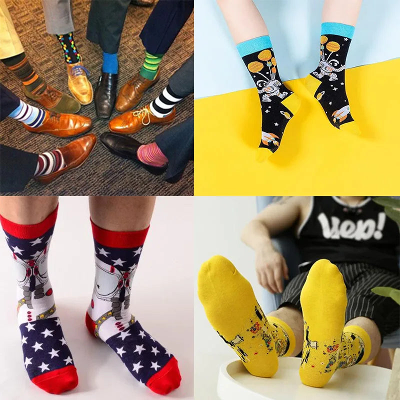 10 pairs of food pattern men's socks irregular color women's socks street trend skateboarding socks