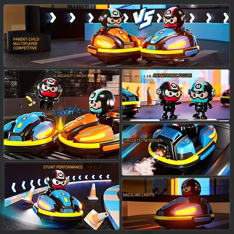RC Bumper Car Football Battle Sports Game Toy 2.4G Remote Control Catapult Drift Doll Karting Toy with Music Light Toy Boy Gifts