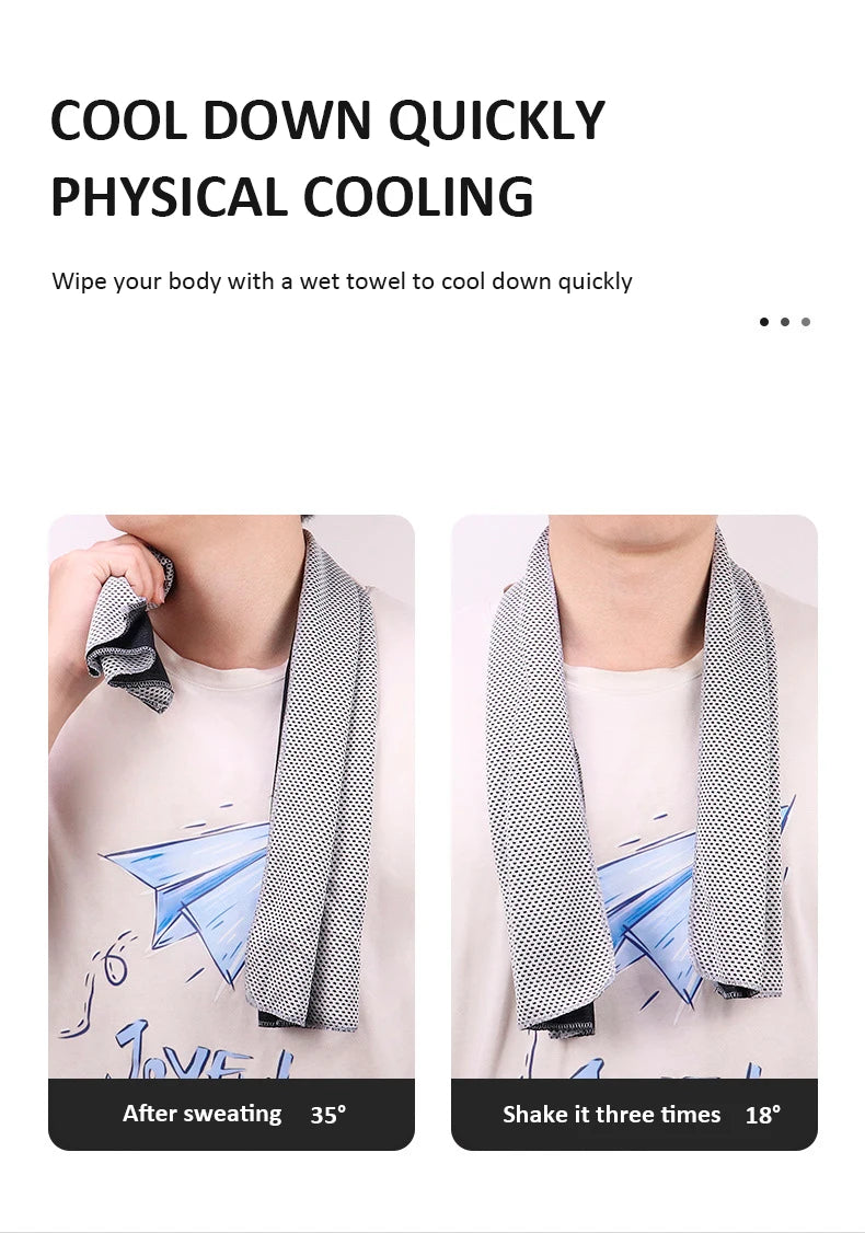 Outdoor Microfiber Quick Drying Sports Cooling Ice Towel Cold Sports Towel Fitness Cool Towel Camping