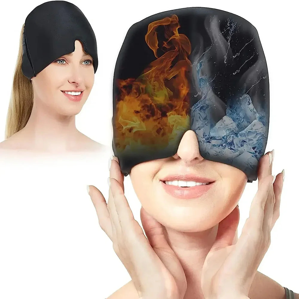 Gel Cold Compress Eye Mask Migraine Relief Cold Compress Therapy Cap Head Wrap Pack Eye Mask For Pressure Relieve Pain Ice Hat
