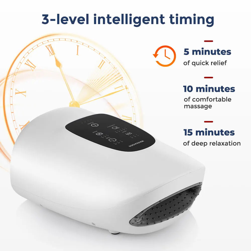 Electric Hand Massager with 5 Levels Air Compression Heat Palm Finger Massage Machine for Arthritis Finger Numbness Hand Relax