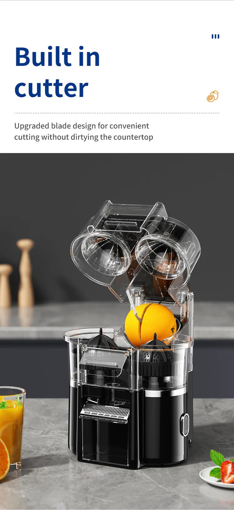 DualHead Electric Orange Juicer Squeezer Citrus Juicer Machines with Power Cord Cleaning Brush for Home Kitchen