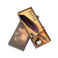 1 Set Retro Calligraphy Feather Dip Pen with 2 Nib Set Quill Fountain Writing Creative Vintage Stationery Gift Box no ink