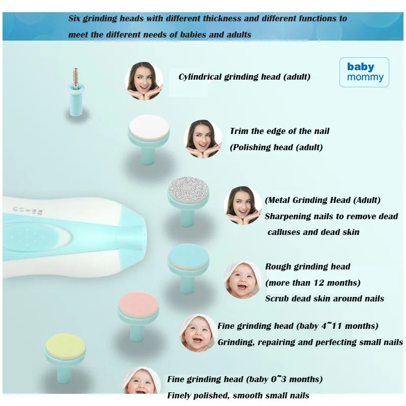 Multifunctional Electric Baby Nail Trimmer Baby Nail File Clippers Toes Fingernail Cutter Trimmer Manicure Tool Set Baby Care