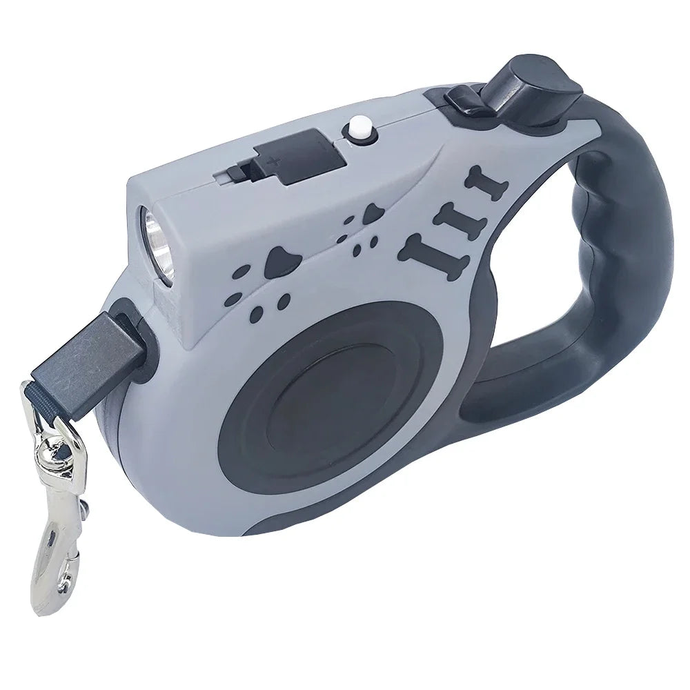 Automatic Retractable Dog Leash with Flashlight LED Glowing at Night Walking Leash Durable Nylon Outdoor Dog Leash Pet Supplies