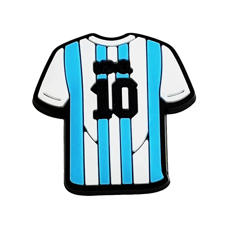 1-16pcs of Football Star Mesi Series Cartoon Shoe Charming Decorative Accessories, Children's Favorite Gifts