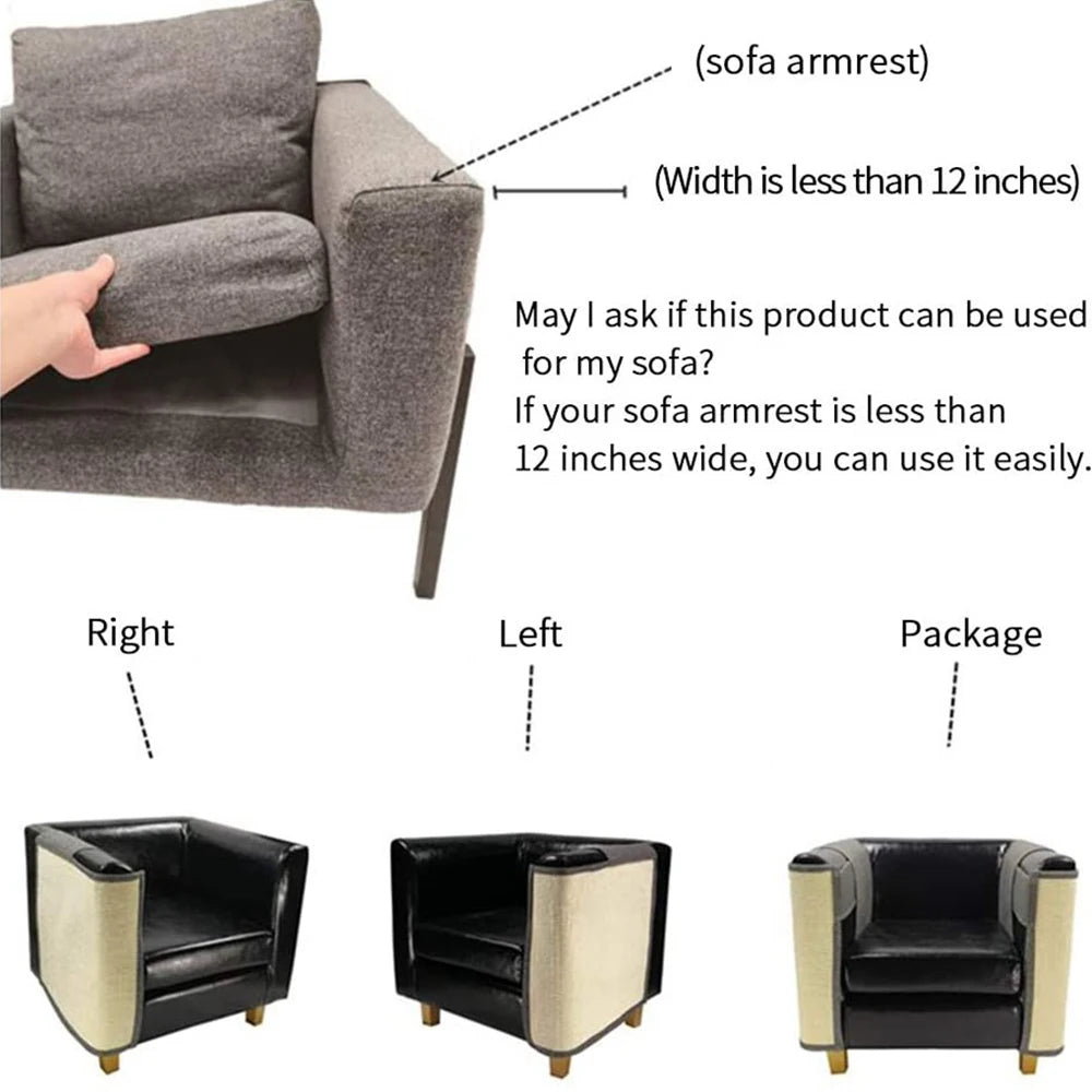 Wholesale Kitten Scratcher Sofa Armrest Protector Anti-Scratch Furniture Sisal Cat Scratch Board